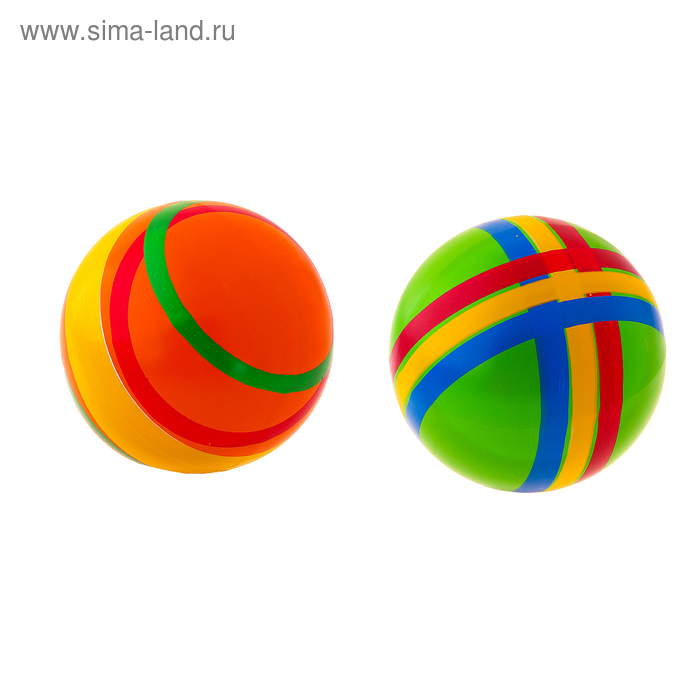 Мяч диаметр 150 мм с полосой, цвета МИКС - Фото 1