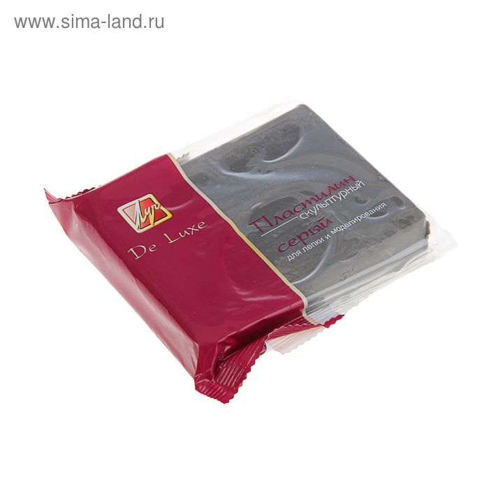 Пластилин скульптурный «Луч. De Luxe», 300 г, серый - Фото 1