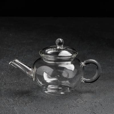 Чайник стеклянный заварочный с металлическим ситом Доляна «Дамбо», 250 мл