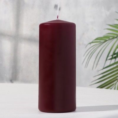 Свеча - цилиндр, 7х17 см, 50 ч, 515 г, бордовая
