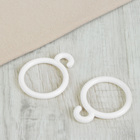 Кольцо для карниза, с крючком, d = 26/35 мм, цвет белый - Фото 1