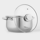 Кастрюля Катунь «Диана», 6 л, d=24 см, капсульное дно, индукция, нержавеющая сталь, AISI - 201 - Фото 3