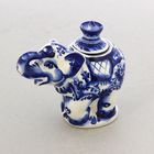 Чайница гжель «Слон», бело-синий,керамика, - Фото 1