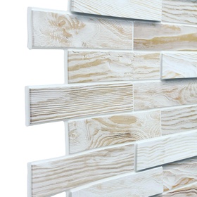 Стеновая панель ПВХ «Дерево», 980×480 мм, цвет дуб беленый