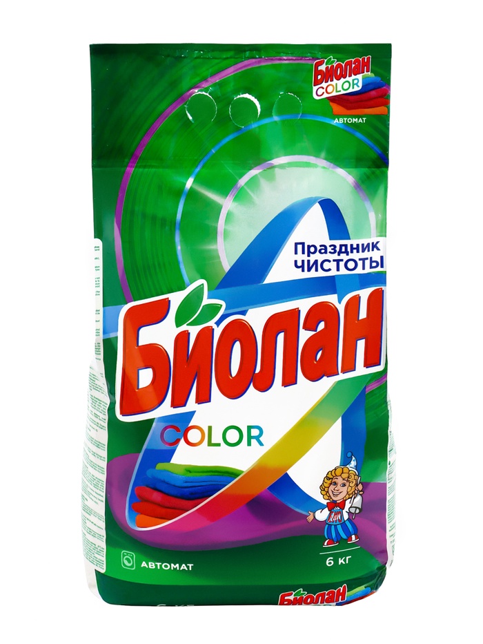 Порошок стиральный "Биолан" Автомат Color, 6000 г - Фото 1