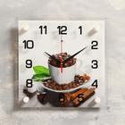 Часы настенные: Кухня, "Чашка с кофейными зернами", 25х25  см - фото 8436715