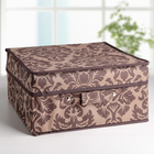 Короб стеллажный для хранения с крышкой «Вензель», 30×28×15 см, цвет коричнево-бежевый - Фото 4