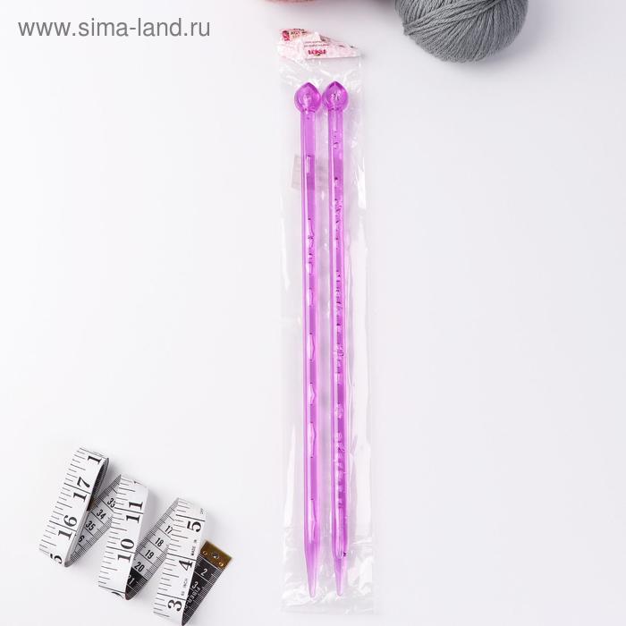 Спицы для вязания, прямые, d = 10 мм, 35 см, 2 шт, цвет МИКС - Фото 1