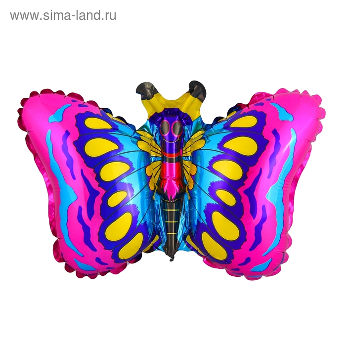 Шар фольгированный 12" «Бабочка» для палочки, цвет малиновый - Фото 1