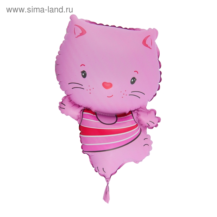 Шар фольгированный 12" "Котёнок" для палочки, цвет розовый - Фото 1