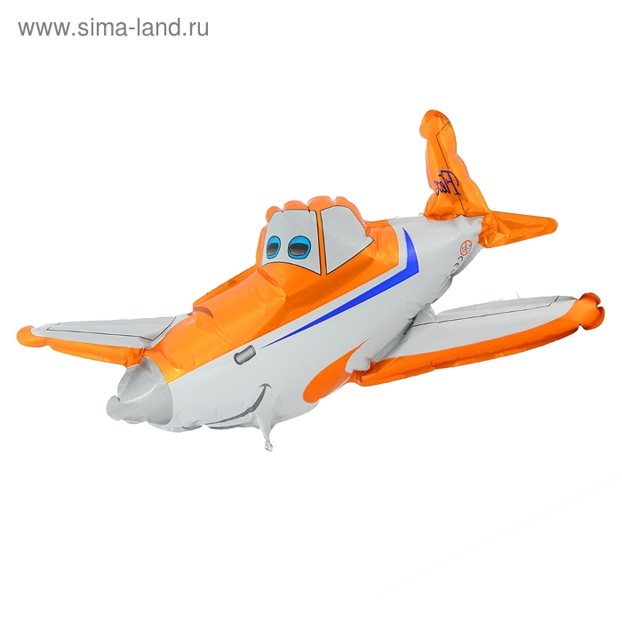 Шар фольгированный 16" «Самолёт» для палочки, цвет оранжевый - Фото 1