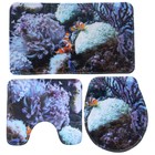 Набор ковриков для ванны и туалета «Морское дно», 3 шт: 38×46, 40×45, 45×75 см - Фото 2