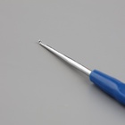 Крючок для вязания, с пластиковой ручкой, d=0.75 мм, 13.5 см, синий - Фото 2