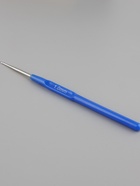 Крючок для вязания, с пластиковой ручкой, d=1 мм, 13.5 см, синий - Фото 2
