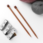 Спицы для вязания, прямые, d = 8 мм, 25 см, 2 шт - Фото 2