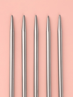 Спицы для вязания, чулочные, d=5 мм, 25 см, 5 шт.
