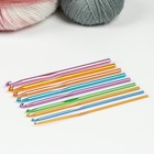 Набор крючков для вязания, d = 0,6-6,5 мм, 12,5/15 см, 22 шт, цвет МИКС - фото 8264469