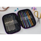 Набор крючков для вязания, d = 0,6-6,5 мм, 12,5/15 см, 22 шт, цвет МИКС - фото 8264473
