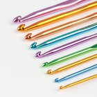 Набор крючков для вязания, d = 0,6-6,5 мм, 12,5/15 см, 22 шт, цвет МИКС - фото 8264470