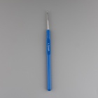Крючок для вязания, с пластиковой ручкой, d = 1,5 мм, 13,5 см, цвет синий, цена за 1 штуку - Фото 4