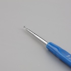 Крючок для вязания, с пластиковой ручкой, d = 1,5 мм, 13,5 см, цвет синий, цена за 1 штуку - Фото 3