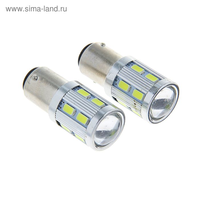 Комплект светодиодных ламп TORSO P21/5W, 12 В, 12 SMD-5630 и LED-COB, 3Вт, 2 шт., свет белый - Фото 1