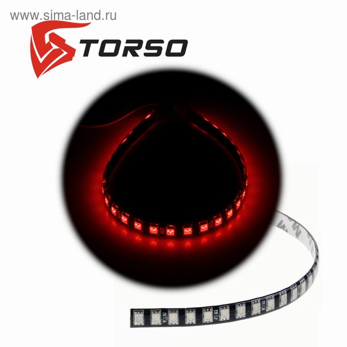Светодиодная линейка TORSO, 30LED-SMD5050, 30 см, 12 В, IP65, 7.2 Вт, свет красный - Фото 1