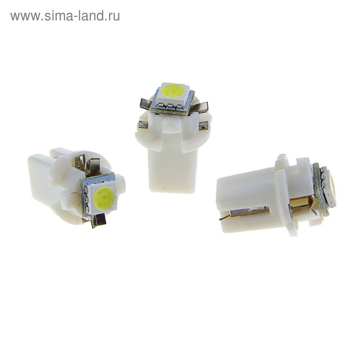 Автолампа светодиодная TORSO T5 8,3D, габарит, 12 В, SMD-5050, 10 шт., свет белый - Фото 1