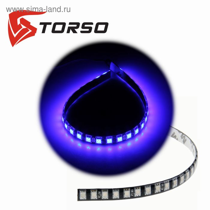 Светодиодная линейка TORSO, 30LED-SMD5050, 30 см, 12 В, IP65, 7.2 Вт, свет синий - Фото 1