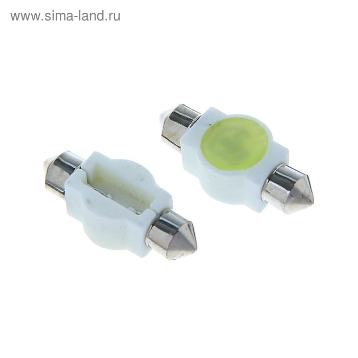 Комплект светодиодных ламп TORSO C5W, 36 мм, керам., 12 В, 1LED-COB, 1.5 Вт, 2шт., свет бел. - Фото 1