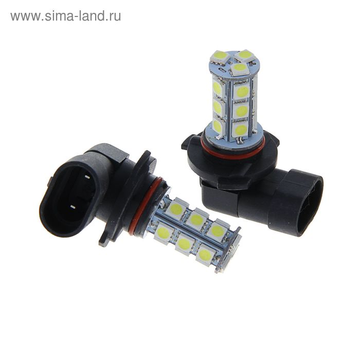 Комплект светодиодных ламп TORSO HB3 (9005), 12 В, 18 SMD-5050, 2 шт., свет белый - Фото 1