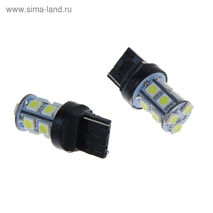 Комплект светодиодных ламп TORSO Т20 W21/5W, 12 В, 13 SMD-5050, 2 шт., свет белый - Фото 1