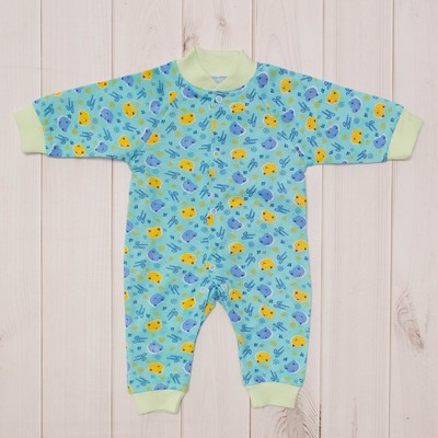 Комбинезон на кнопках по всей длине кулир, рост 62 см (20), цвет микс