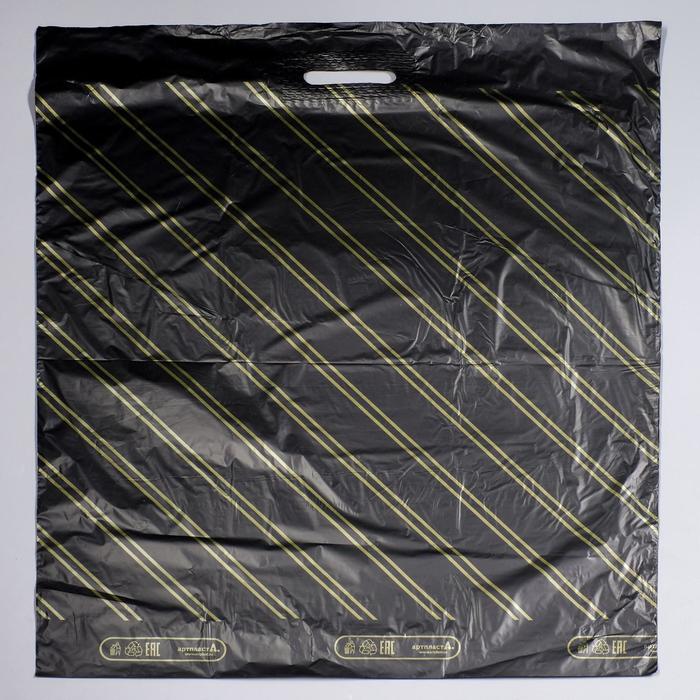 Пакет "Золотая полоса", полиэтиленовый с вырубной ручкой, 60 х 70 см, 40 мкм - Фото 1