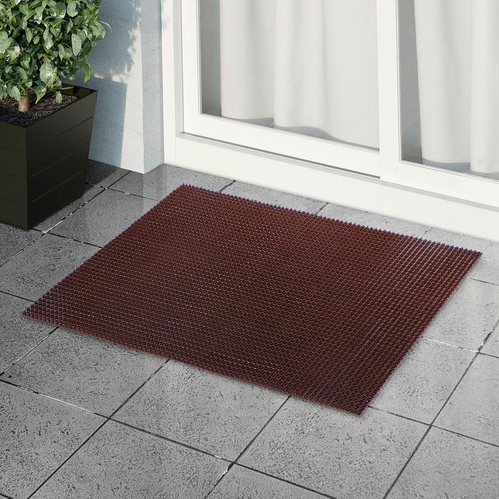 Покрытие ковровое щетинистое «Травка», 60×90 см, цвет тёмный шоколад - Фото 1