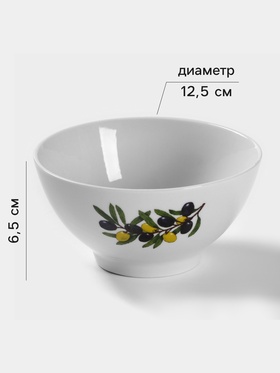 Пиала Дулевский фарфор «Оливки», 350 мл, d=12.5 см, белая