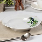 Тарелка глубокая Дулевский фарфор «Оливки», 225 мл, d=20 см, белая, рисунок МИКС - Фото 1