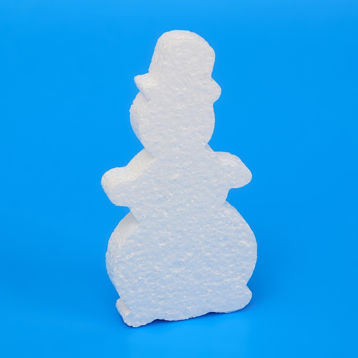 Заготовка из пенопласта "Снеговик в шляпе", рельеф, 18 х 2 см - Фото 1