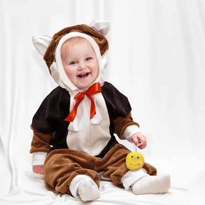 Детский карнавальный комбинезон "Котик" с игрушкой, велюр, рост 68-92 см