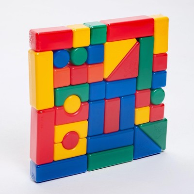 Кубики для малышей, пластиковые, цветные, 38 штук, 4×4 см