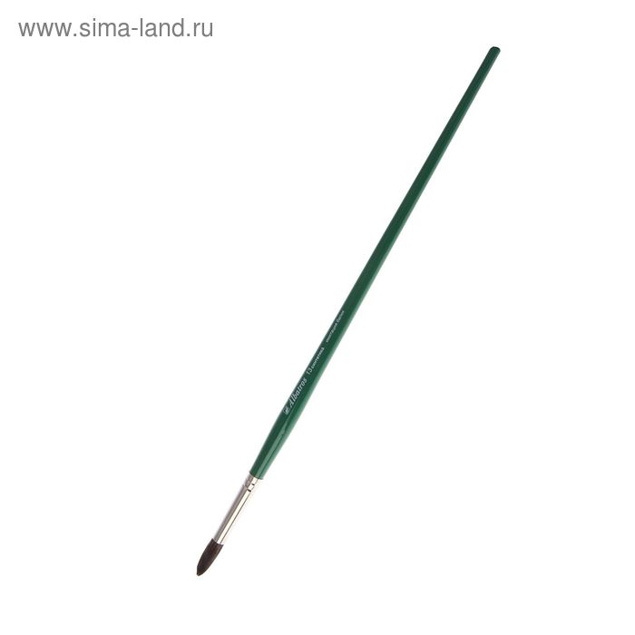 Кисть Синтетика "Имитация Белки" Круглая нейлон №13, d-7,0 мм, L-24 мм (удлинённая ручка) - Фото 1