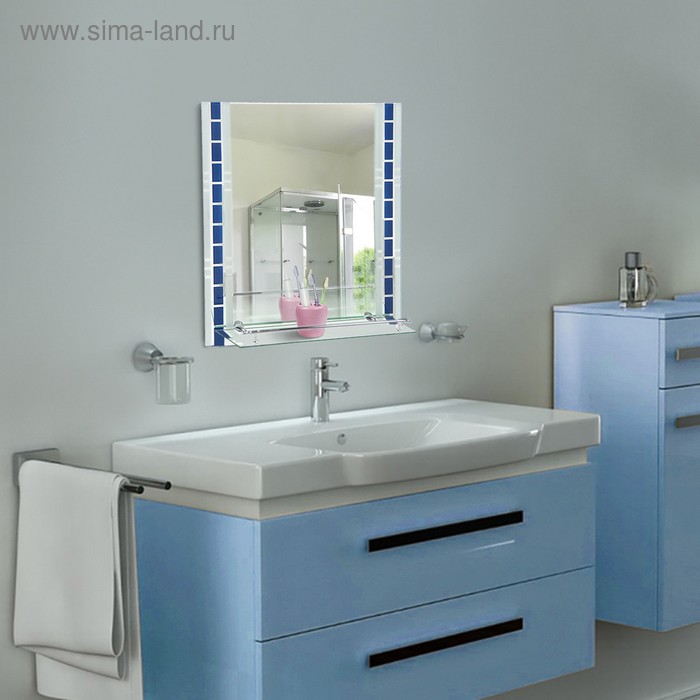 Зеркало в ванную комнату 60×45 см "Ассоona А615", 1 полка - Фото 1