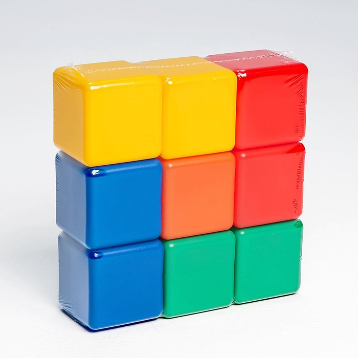 Набор цветных кубиков, 9 штук 6 х 6 см - фото 1898003131