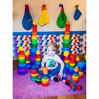 Пирамидка детская, 5 колец с конусом