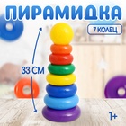Пирамидка детская, 7 колец, с шаром - Фото 1