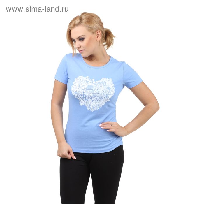 Футболка Collorista "Кружево" р-р XL(50), голубой - Фото 1