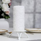 Свеча-цилиндр свадебная "Розы", 16х7,5 см, белая, домашний очаг - фото 3596191