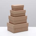 Набор коробок 4 в 1 «Крафт однотонный», 15×11×7 - 9×5×4 см - Фото 1
