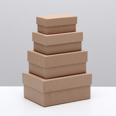 Набор коробок 4 в 1 «Крафт однотонный», 15×11×7 - 9×5×4 см
