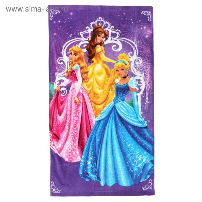 Полотенце махровое Disney Принцессы на балу 50*90 см, хлопок 100% - Фото 1